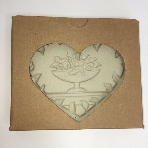 Pampered Chef Clay Cookie Mold Come To The Table Heart Vintage 1999 Baking Cook - Picture 9 of 12